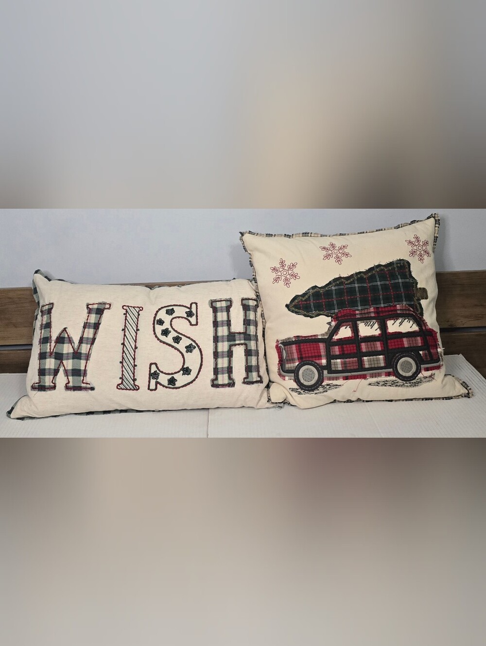 Pottery Barn Cream Holiday Pillows
